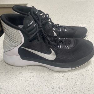 Nike Prime Hype 2016 High Top Black and White basketball shoes